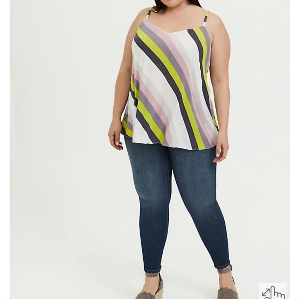 Torrid SOPHIE - MULTI STRIPE CRINKLE GAUZE SWING CAMI/ TANK Size 00/10